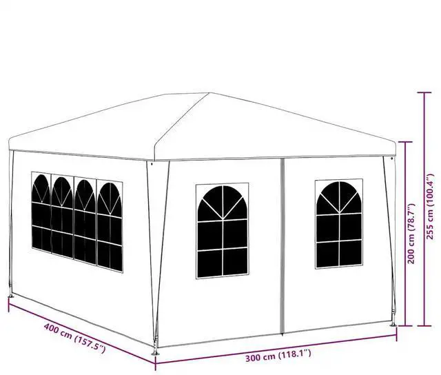 Alt view image 4 of 7 - vidaXL Party Tent Outdoor Canopy Tent Patio Gazebo Marquee Sunshade Anthracite