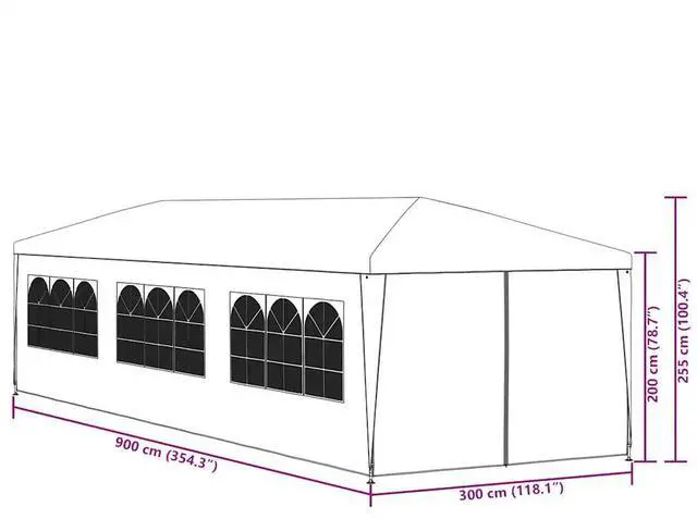 Alt view image 4 of 7 - vidaXL Party Tent Outdoor Canopy Tent Patio Gazebo Marquee Sunshade Green