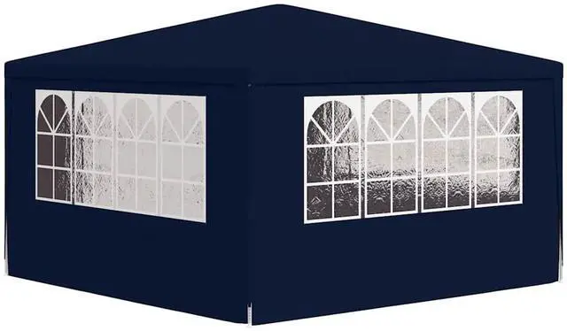Alt view image 6 of 7 - vidaXL Professional Party Tent with Side Walls 13.1'x13.1' Blue 90 g/m