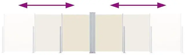 Alt view image 6 of 7 - vidaXL Retractable Side Awning Patio Folding Privacy Screen 66.9"x236.2" Cream