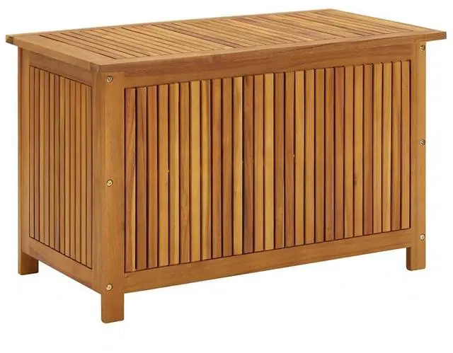 Alt view image 2 of 7 - vidaXL Outdoor Storage Box, Deck Box with Lid, Storage Chest with Water-Resistant Bag Inside, 35.4''x19.7''x22.8'', Solid Acacia Wood