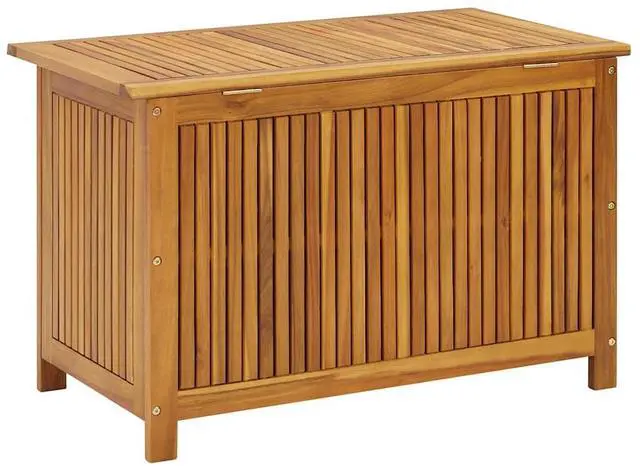 Alt view image 6 of 7 - vidaXL Outdoor Storage Box, Deck Box with Lid, Storage Chest with Water-Resistant Bag Inside, 35.4''x19.7''x22.8'', Solid Acacia Wood