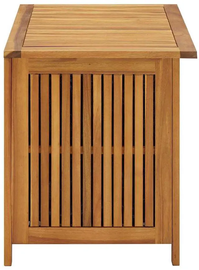 Alt view image 5 of 7 - vidaXL Outdoor Storage Box, Deck Box with Lid, Storage Chest with Water-Resistant Bag Inside, 35.4''x19.7''x22.8'', Solid Acacia Wood
