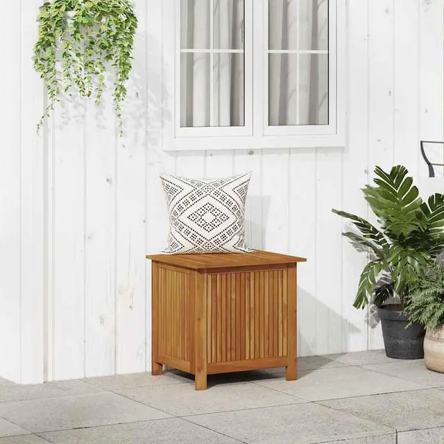 Main image of vidaXL Outdoor Storage Box, Deck Box with Lid, Storage Chest with Water-Resistant Bag Inside, 23.6''x19.7''x22.8'', Solid Acacia Wood