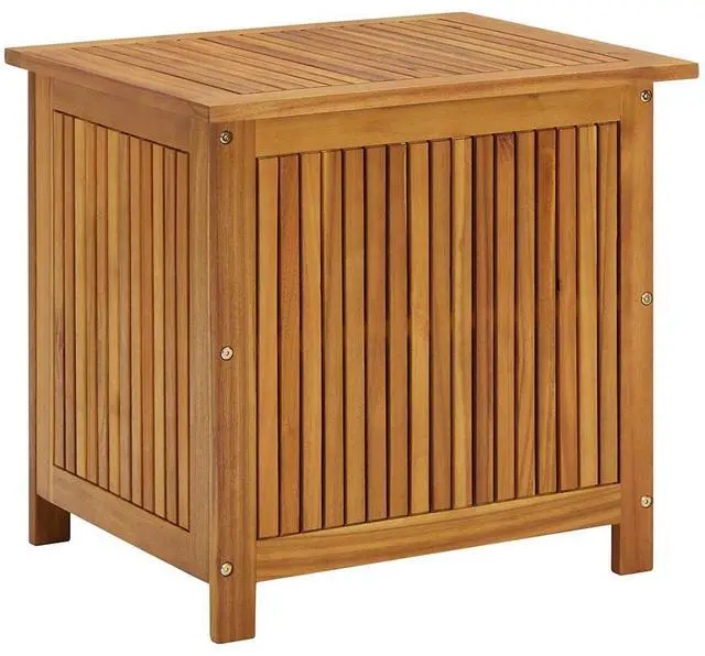 Alt view image 2 of 7 - vidaXL Outdoor Storage Box, Deck Box with Lid, Storage Chest with Water-Resistant Bag Inside, 23.6''x19.7''x22.8'', Solid Acacia Wood