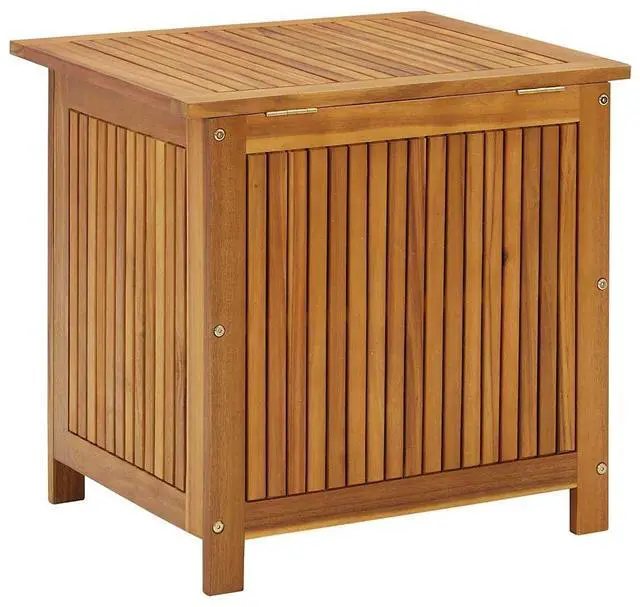 Alt view image 6 of 7 - vidaXL Outdoor Storage Box, Deck Box with Lid, Storage Chest with Water-Resistant Bag Inside, 23.6''x19.7''x22.8'', Solid Acacia Wood