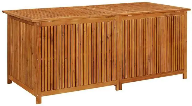 Alt view image 6 of 7 - vidaXL Outdoor Storage Box, Deck Box with Gas-Lift Lid, Storage Chest with Water-Resistant Zippered Bag Inside, 68.9''x31.5''x29.5'', Solid Acacia Wood