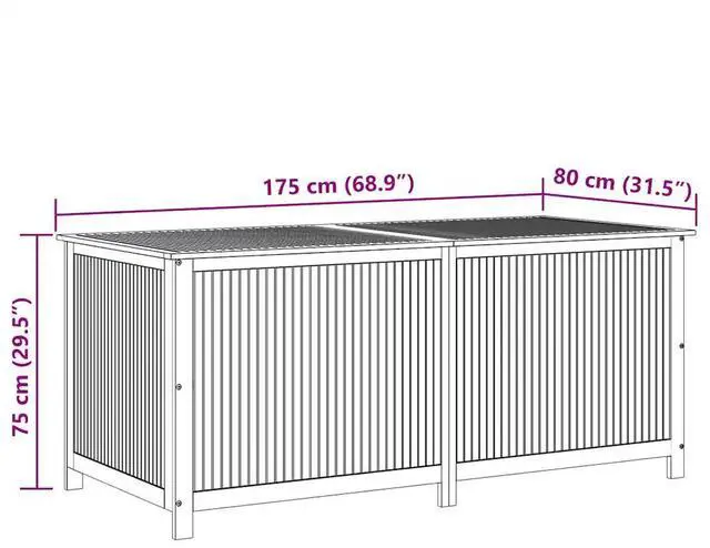 Alt view image 4 of 7 - vidaXL Outdoor Storage Box, Deck Box with Gas-Lift Lid, Storage Chest with Water-Resistant Zippered Bag Inside, 68.9''x31.5''x29.5'', Solid Acacia Wood