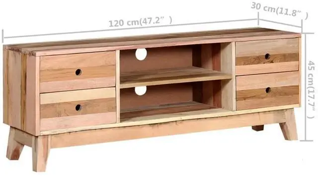 Alt view image 12 of 15 - vidaXL TV Cabinet Solid Reclaimed Wood