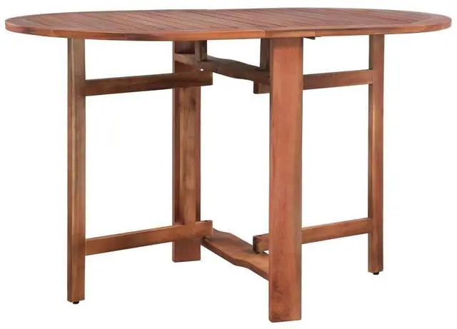 Alt view image 16 of 16 - vidaXL Solid Acacia Wood Patio Table 47.2" Garden Dining Kitchen Outdoor Desk