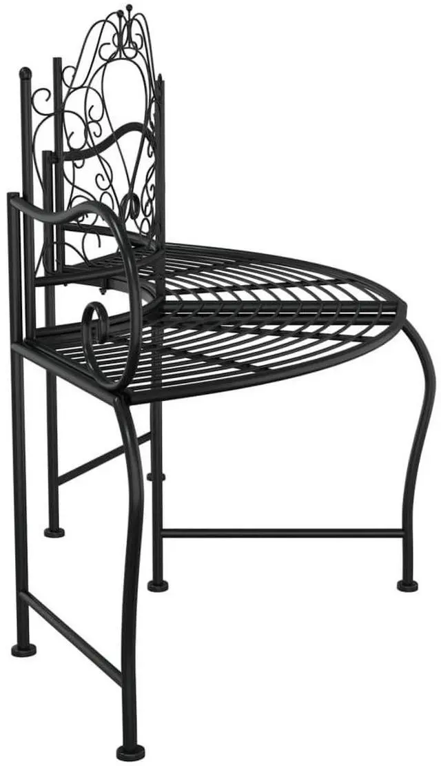 Alt view image 5 of 6 - vidaXL Tree Bench Black Steel 59 in diameter Durable Tree Bench