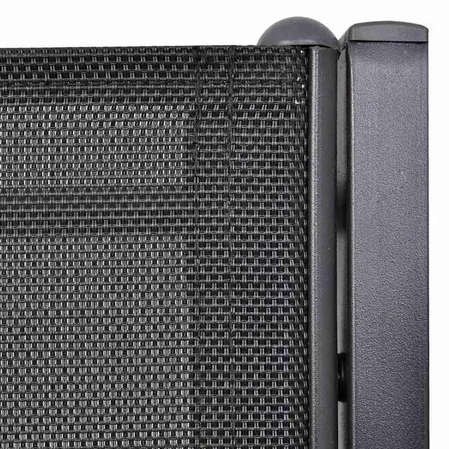 Alt view image 11 of 13 - vidaXL 2 Seater Patio Bench 51.6" Steel and Textilene Black