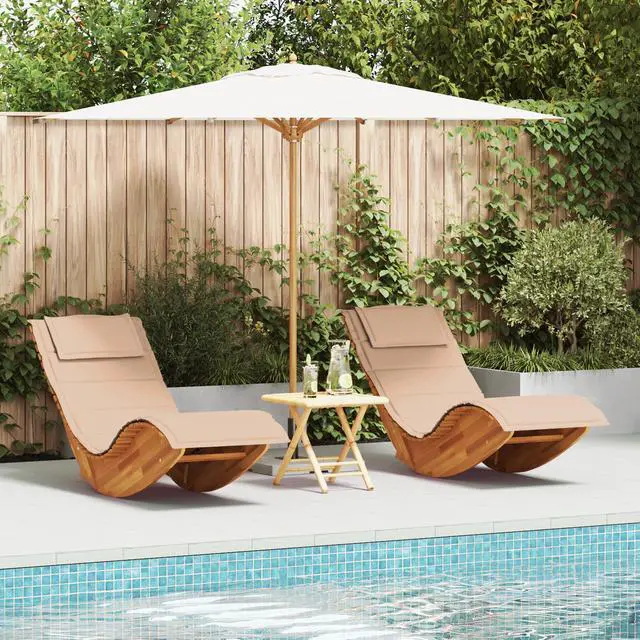 Main image of vidaXL Sun Lounger 2 pcs Brown 60 x 154 x 74cm Solid Acacia wood