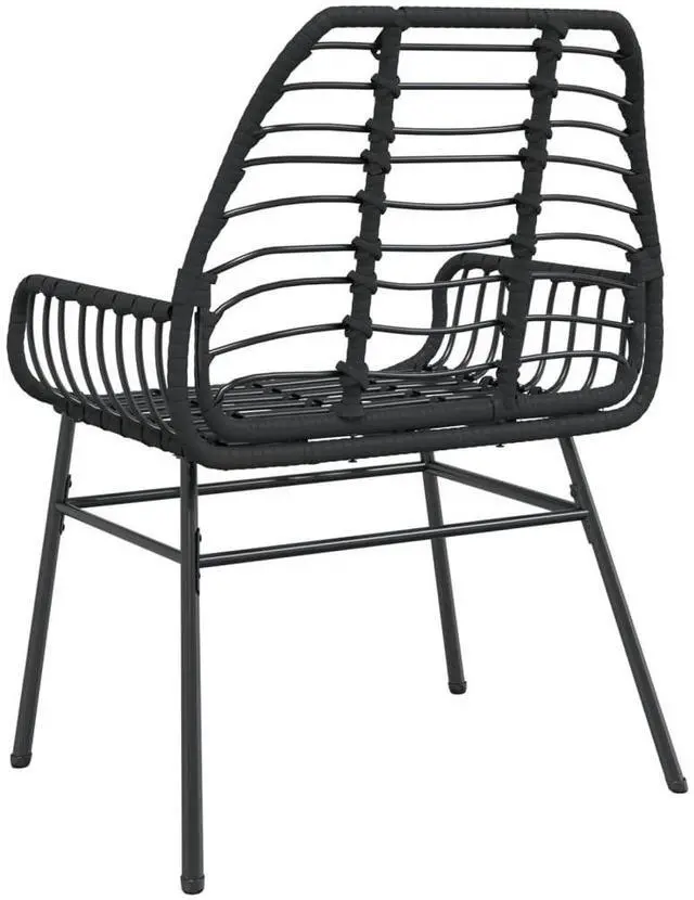 Alt view image 7 of 7 - vidaXL Garden Chair Black PE rattan, powder-coated steel Medium