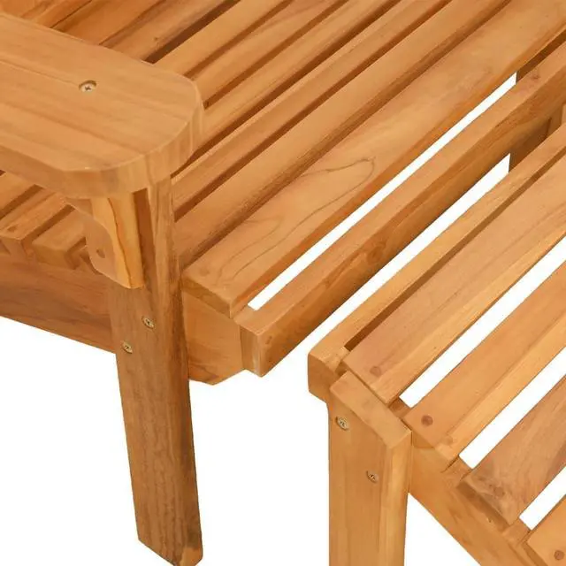Alt view image 7 of 7 - vidaXL Garden Adirondack Chair With Footrest Teak Solid teak wood Standard
