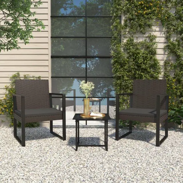 Main image of vidaXL Garden Armchair Black Poly Rattan Standard Durable Armchair
