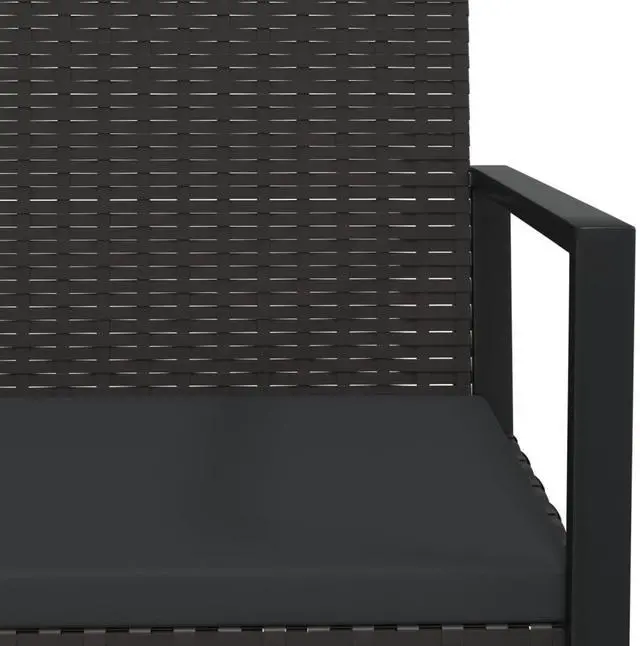 Alt view image 6 of 7 - vidaXL Garden Armchair Black Poly Rattan Standard Durable Armchair