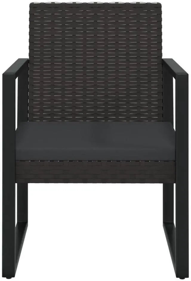 Alt view image 3 of 7 - vidaXL Garden Armchair Black Poly Rattan Standard Durable Armchair