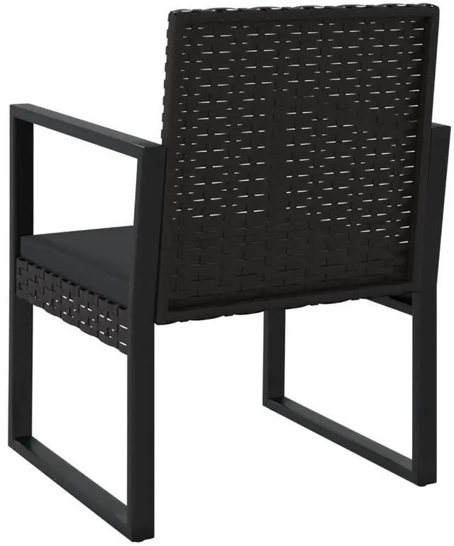 Alt view image 5 of 7 - vidaXL Garden Armchair Black Poly Rattan Standard Durable Armchair