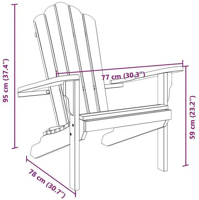 Alt view image 4 of 7 - vidaXL Garden Adirondack Chair Teak Solid teak wood Medium Durable