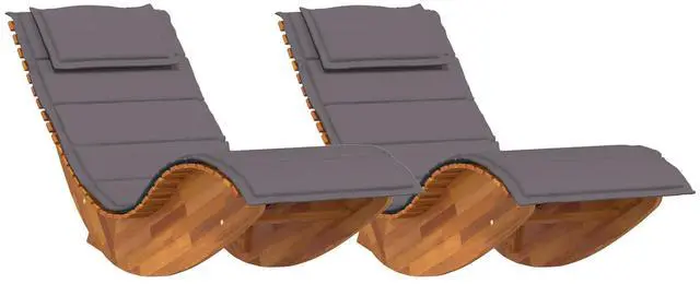Alt view image 2 of 6 - vidaXL Sun Lounger 2 pcs Brown 60 x 154 x 74cm Solid Acacia wood