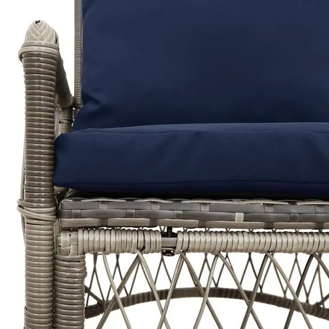 Alt view image 4 of 4 - vidaXL Garden Chair Gray 60 x 70 x 78cm poly rattan
