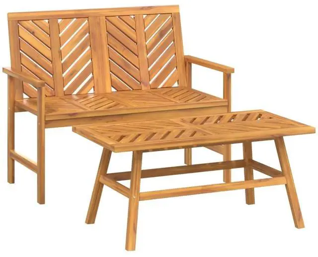 Alt view image 2 of 7 - vidaXL Garden Lounge Set Natural wood Solid acacia wood with an oiled finish