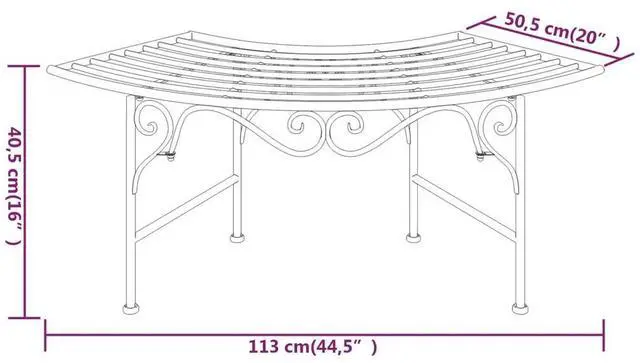 Alt view image 4 of 6 - vidaXL Tree Bench Black Steel Medium Durable Circular Tree Bench