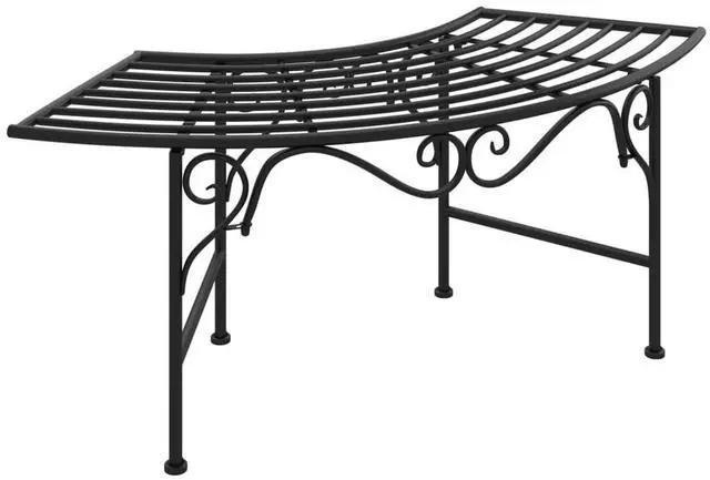 Alt view image 3 of 6 - vidaXL Tree Bench Black Steel Medium Durable Circular Tree Bench