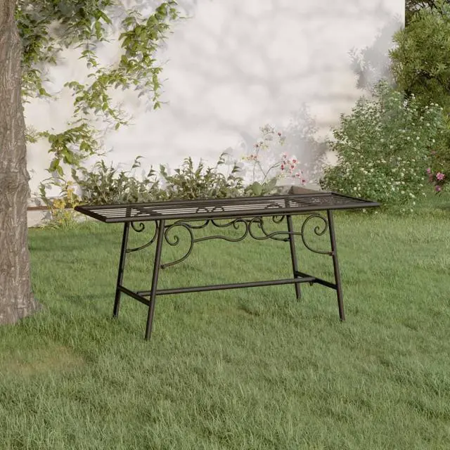 Main image of vidaXL Tree Bench Black Steel Tough Tree Bench Circular Traditional