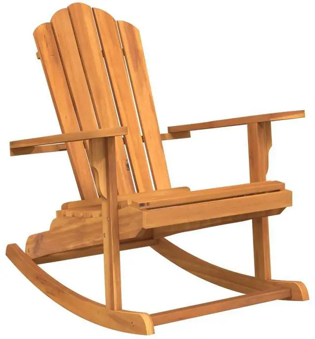 Alt view image 2 of 7 - vidaXL Garden Rocking Adirondack Chair Teak Solid teak wood Medium