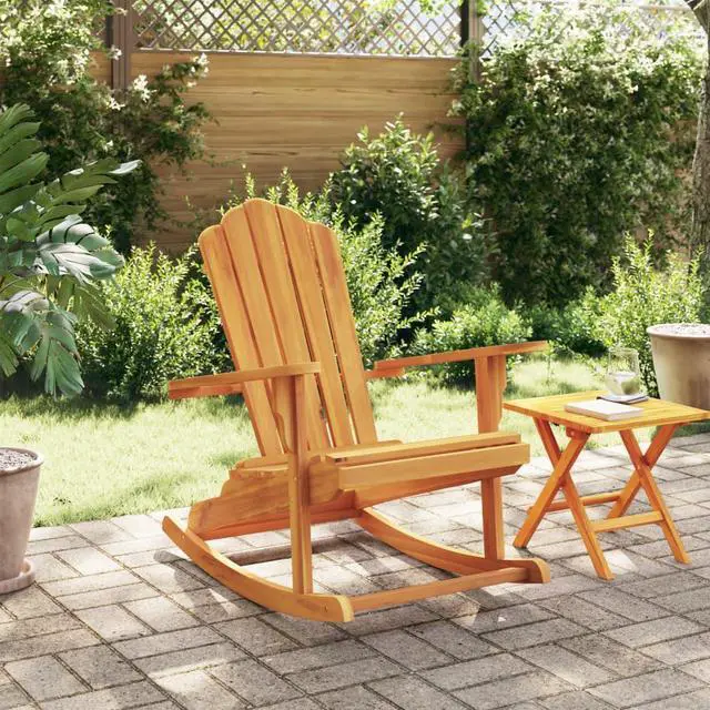 Alt view image 3 of 7 - vidaXL Garden Rocking Adirondack Chair Teak Solid teak wood Medium
