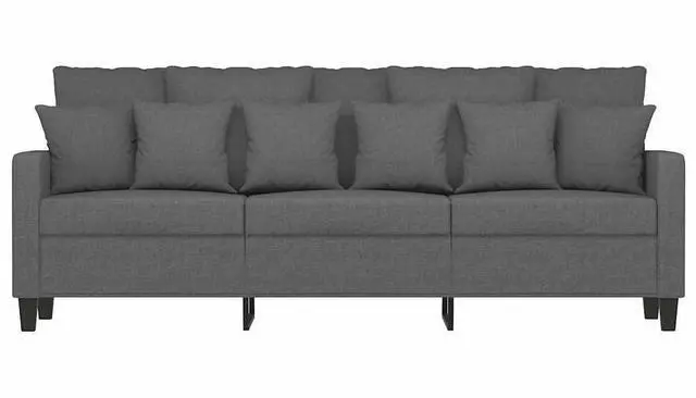 Alt view image 3 of 7 - vidaXL Sofa Accent Upholstered 3-Seater Couch Sofa Armchair Dark Gray Fabric