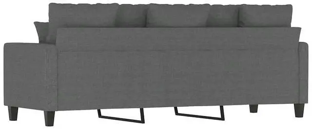 Alt view image 5 of 7 - vidaXL Sofa Accent Upholstered 3-Seater Couch Sofa Armchair Dark Gray Fabric