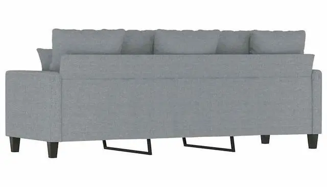 Alt view image 5 of 7 - vidaXL Sofa Accent Upholstered 3-Seater Couch Sofa Armchair Light Gray Fabric