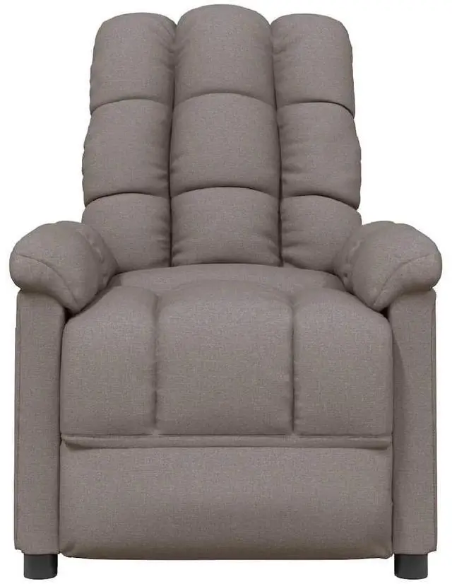 Alt view image 3 of 7 - vidaXL Massage Chair Adjustable Wingback Push Armchair Furniture Taupe Fabric