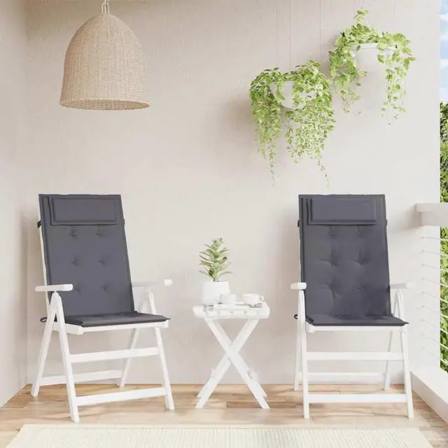 Main image of vidaXL Chair Cushion 2 Pcs Backrest Pillow Seat Pad Anthracite Oxford Fabric