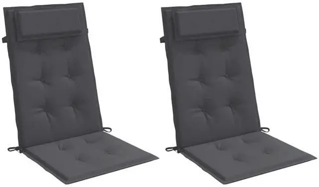Alt view image 3 of 7 - vidaXL Chair Cushion 2 Pcs Backrest Pillow Seat Pad Anthracite Oxford Fabric