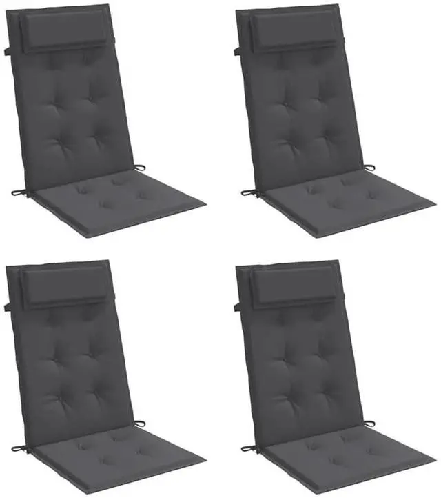 Alt view image 3 of 7 - vidaXL Chair Cushion 4 Pcs Backrest Pillow Seat Pad Anthracite Oxford Fabric