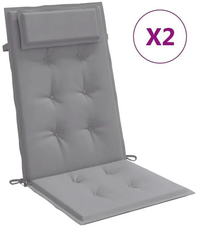 Alt view image 2 of 7 - vidaXL Chair Cushion 2 Pcs Backrest Pillow Outdoor Seat Pad Gray Oxford Fabric