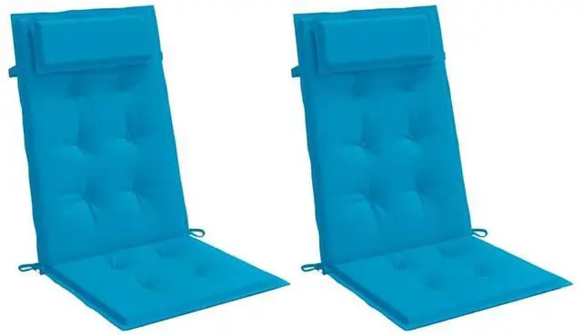 Alt view image 3 of 7 - vidaXL Chair Cushion 2 Pcs Backrest Pillow Seat Pad Light Blue Oxford Fabric