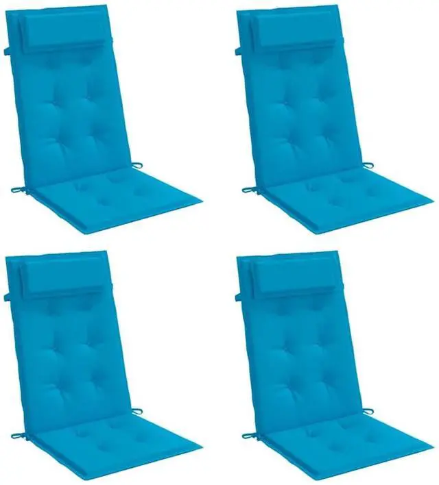 Alt view image 3 of 7 - vidaXL Chair Cushion 4 Pcs Backrest Pillow Seat Pad Light Blue Oxford Fabric