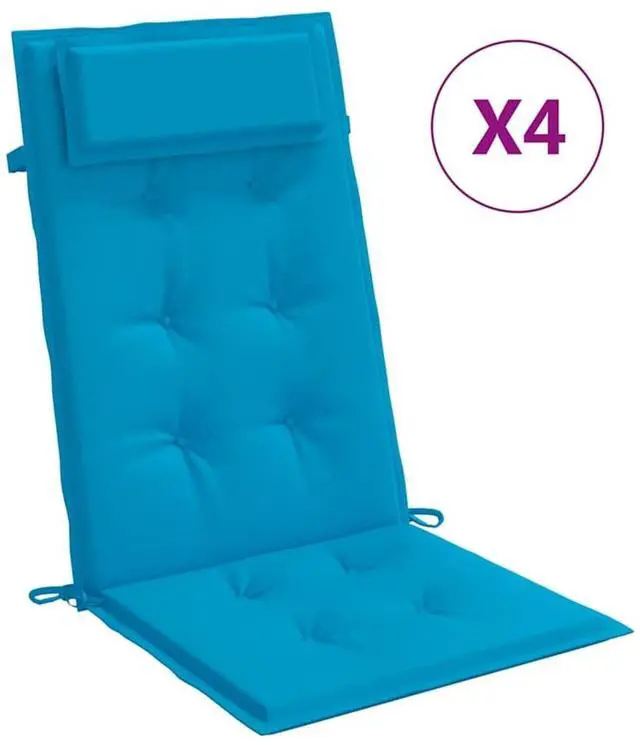 Alt view image 2 of 7 - vidaXL Chair Cushion 4 Pcs Backrest Pillow Seat Pad Light Blue Oxford Fabric