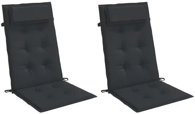 Alt view image 3 of 7 - vidaXL Chair Cushion 2 Pcs Backrest Pillow Seat Cushion Black Oxford Fabric