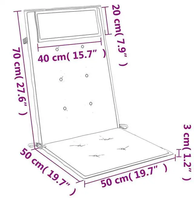 Alt view image 4 of 7 - vidaXL Chair Cushion 2 Pcs Backrest Pillow Seat Cushion Black Oxford Fabric