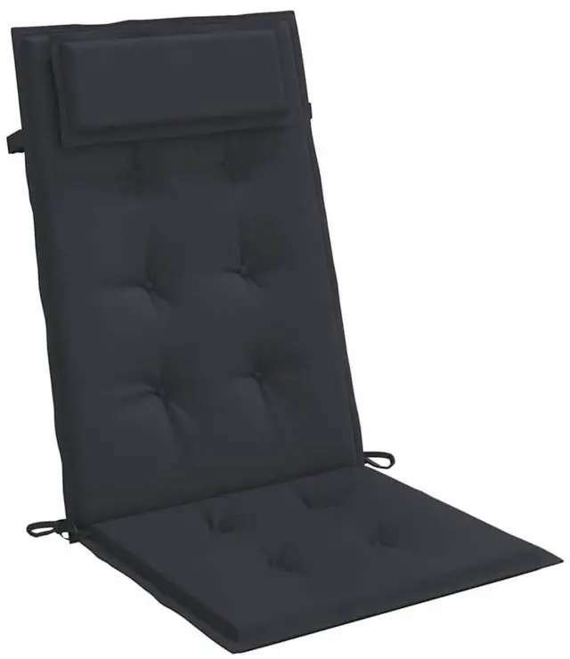 Alt view image 5 of 7 - vidaXL Chair Cushion 4 Pcs Backrest Pillow Seat Cushion Black Oxford Fabric