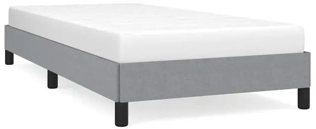 Alt view image 2 of 7 - vidaXL Twin XL Size Bed Frame with Plywood Slats, Platform Bed Frame, Fabric Upholstered Mattress Foundation, No Box Spring Needed & Easy Assembly, Light Gray, without Mattress