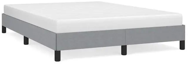 Alt view image 2 of 15 - vidaXL Full Size Bed Frame with Plywood Slats, Platform Bed Frame, Fabric Upholstered Mattress Foundation, No Box Spring Needed & Easy Assembly, Light Gray, without Mattress