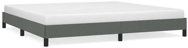 Alt view image 2 of 7 - vidaXL King Size Bed Frame with Plywood Slats, Platform Bed Frame, Fabric Upholstered Mattress Foundation, No Box Spring Needed & Easy Assembly, Dark Gray, without Mattress