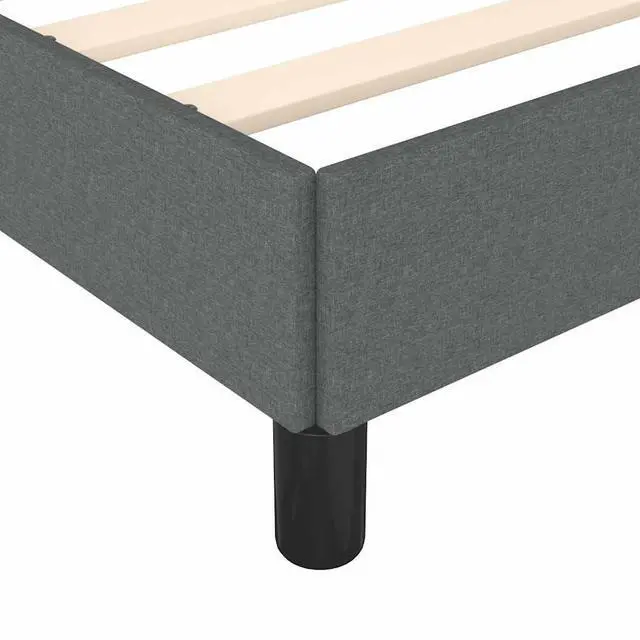 Alt view image 7 of 7 - vidaXL King Size Bed Frame with Plywood Slats, Platform Bed Frame, Fabric Upholstered Mattress Foundation, No Box Spring Needed & Easy Assembly, Dark Gray, without Mattress
